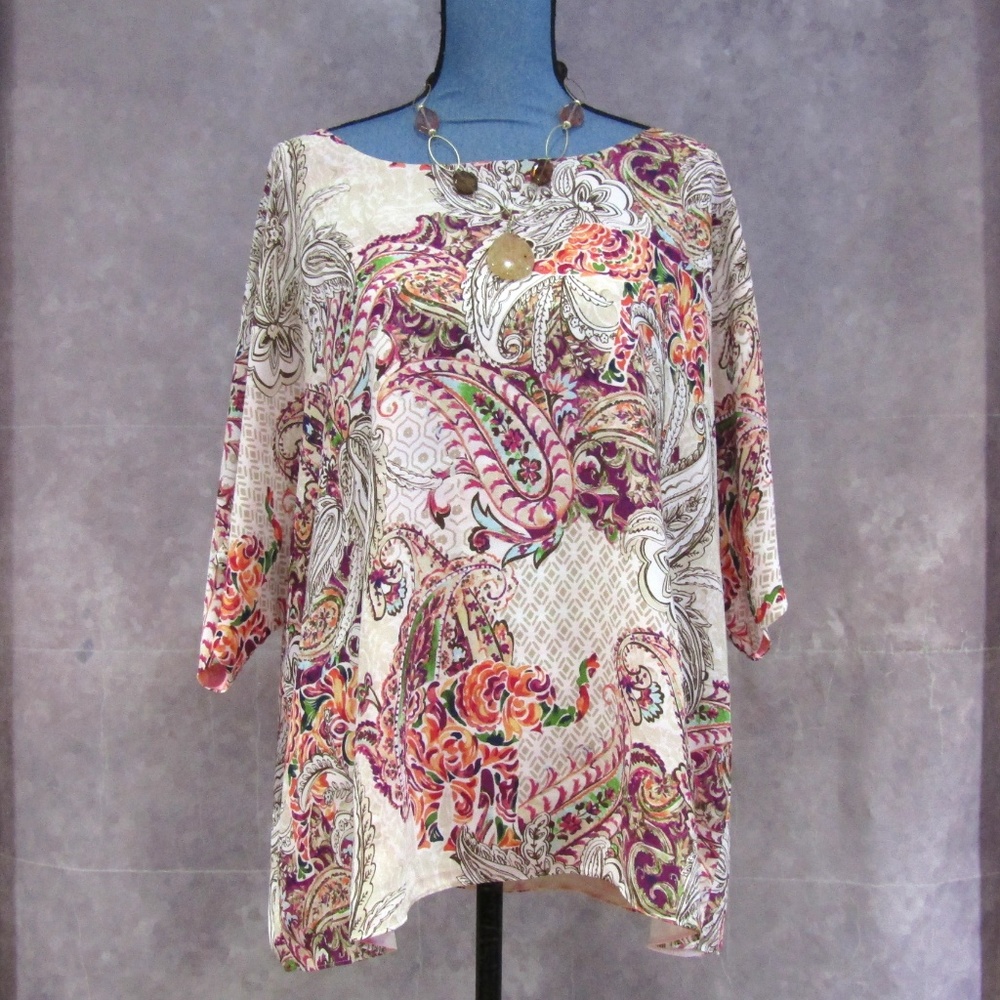 ⚜HP⚜Chico's Reversible Playful Elephants XL - Picture 3 of 8